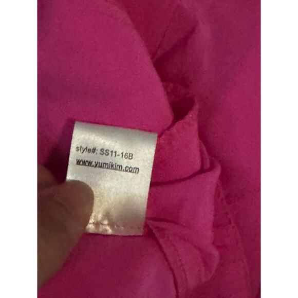 Yumi Kim Utility Silk Belted Romper Playsuit Hot Pink V-Neck Size Small EUC - Picture 5 of 9